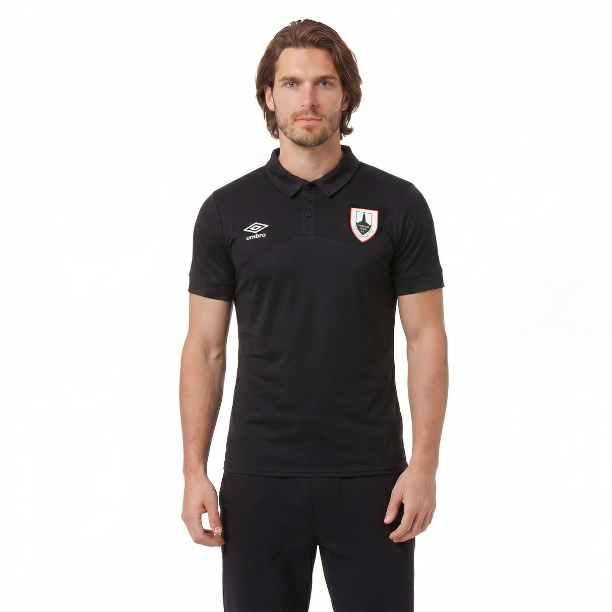 Umbro Longford Town 26 Poly Polo Black