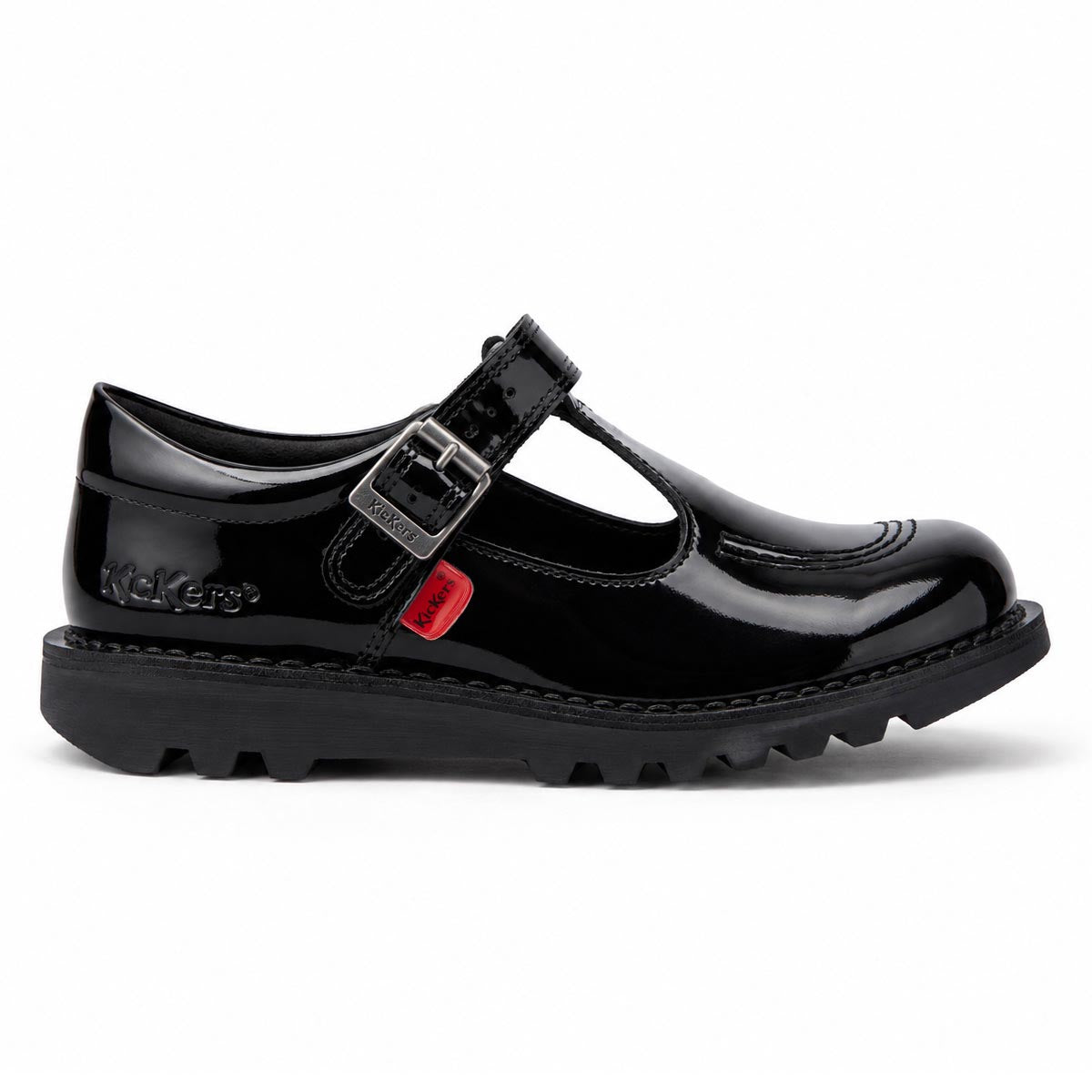 Kickers Kick T-Bar Patent Leather Junior Girls Shoes