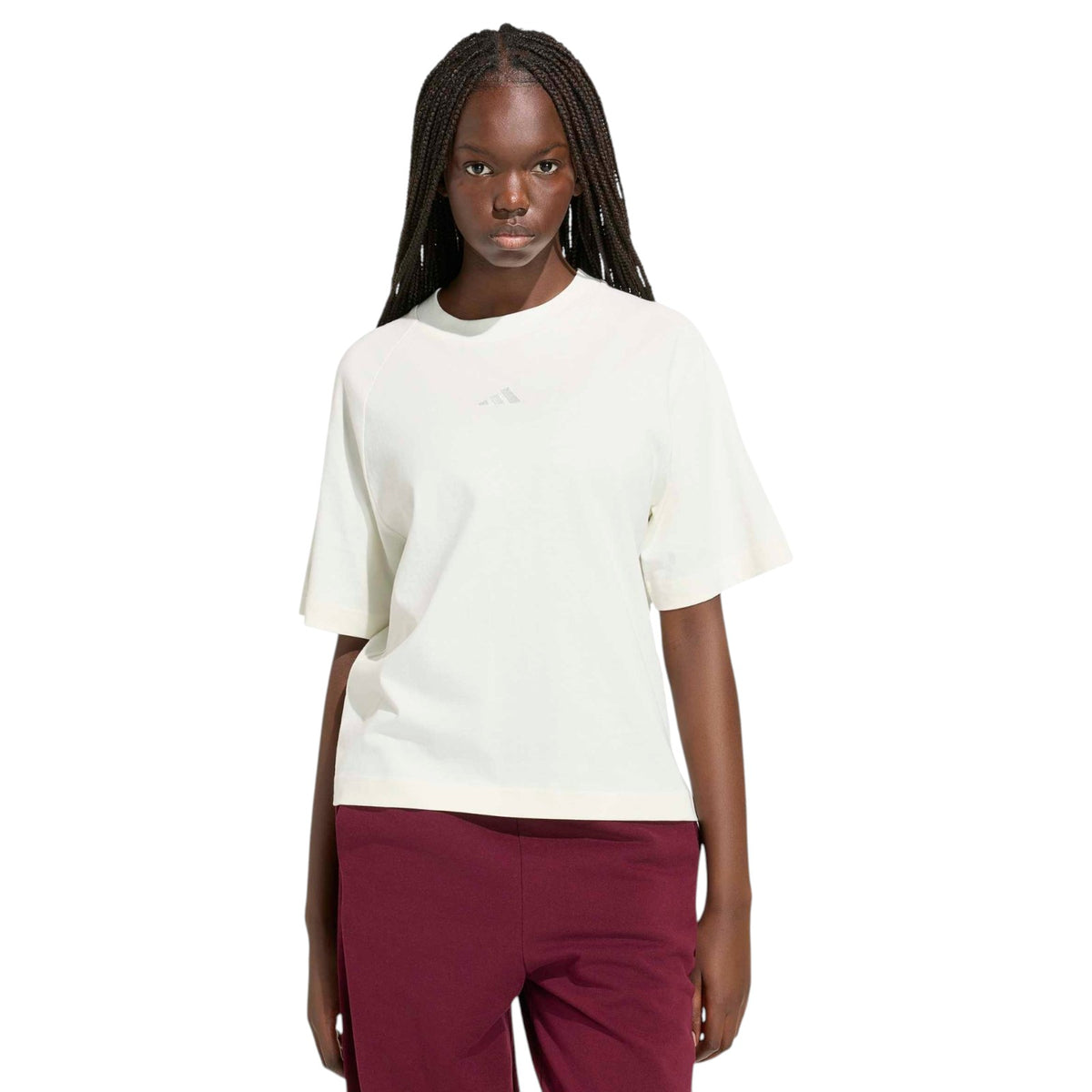adidas Kit Small Logo Womens Short-Sleeve Loose-Fit T-Shirt