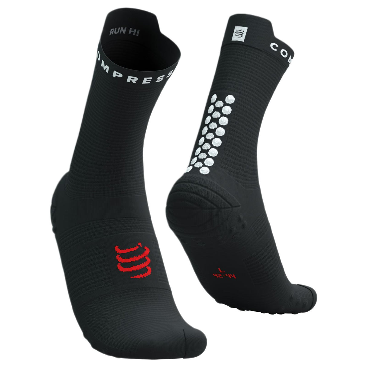 Compressport Pro Racing V4.0 Run High Socks - Black / White