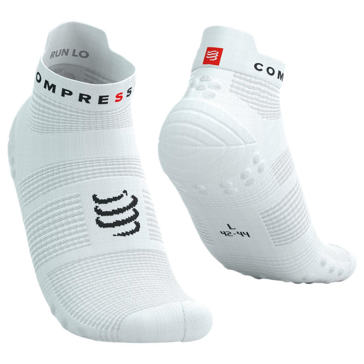 Compressport Pro Racing V4.0 Run Low Socks - White / Black