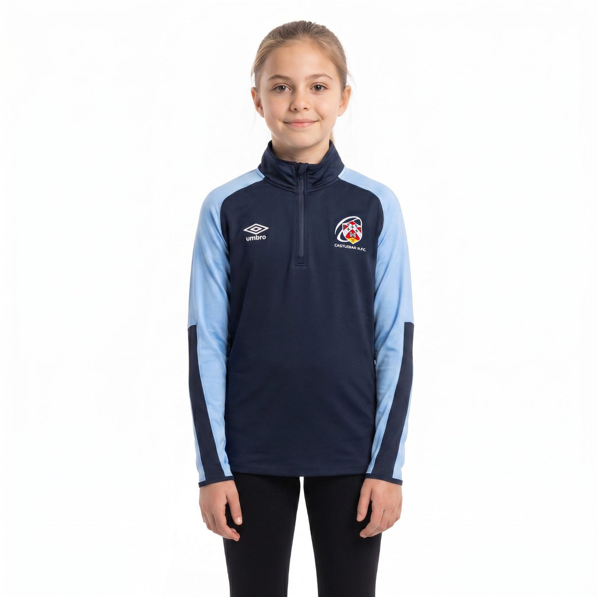 Umbro Castlebar Rugby Club 2024/25 Kids Half-Zip Midlayer