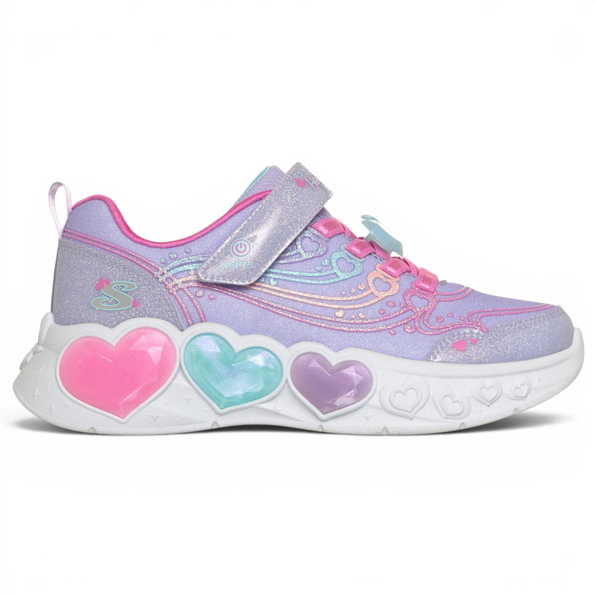 Skechers Enchanted Heart Lights Girls Trainers