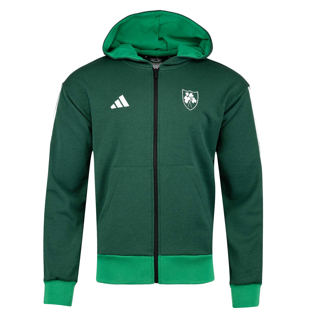 adidas Athletics Ireland Mens 3-Stripes Full-Zip Hoodie