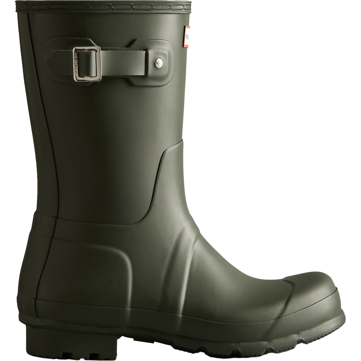 Hunter Mens Original Short Wellington Boots Dark Olive