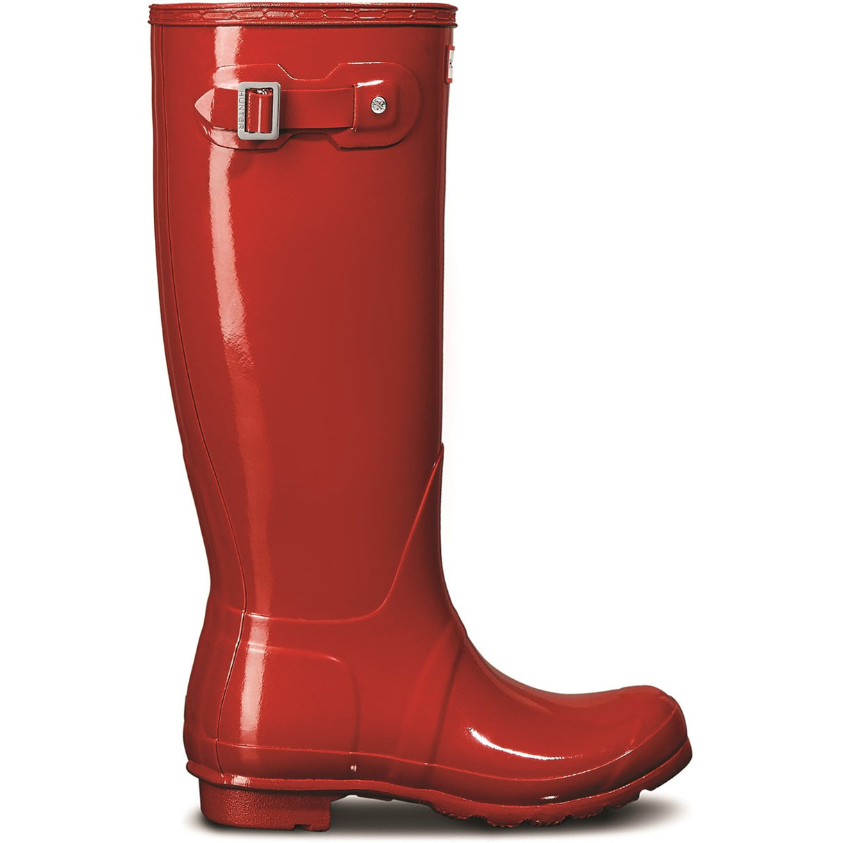 Hunter Womens Original Tall Gloss Wellington Boots Military Red