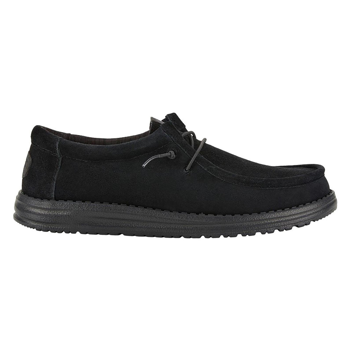 HEYDUDE Mens Wally Suede Shoes Black