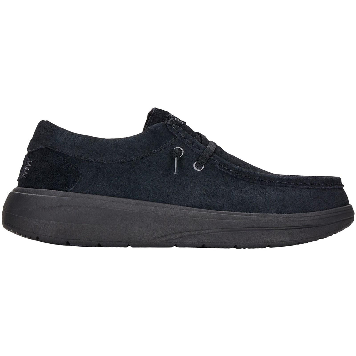 HEYDUDE Mens Wally X Suede Shoes Black