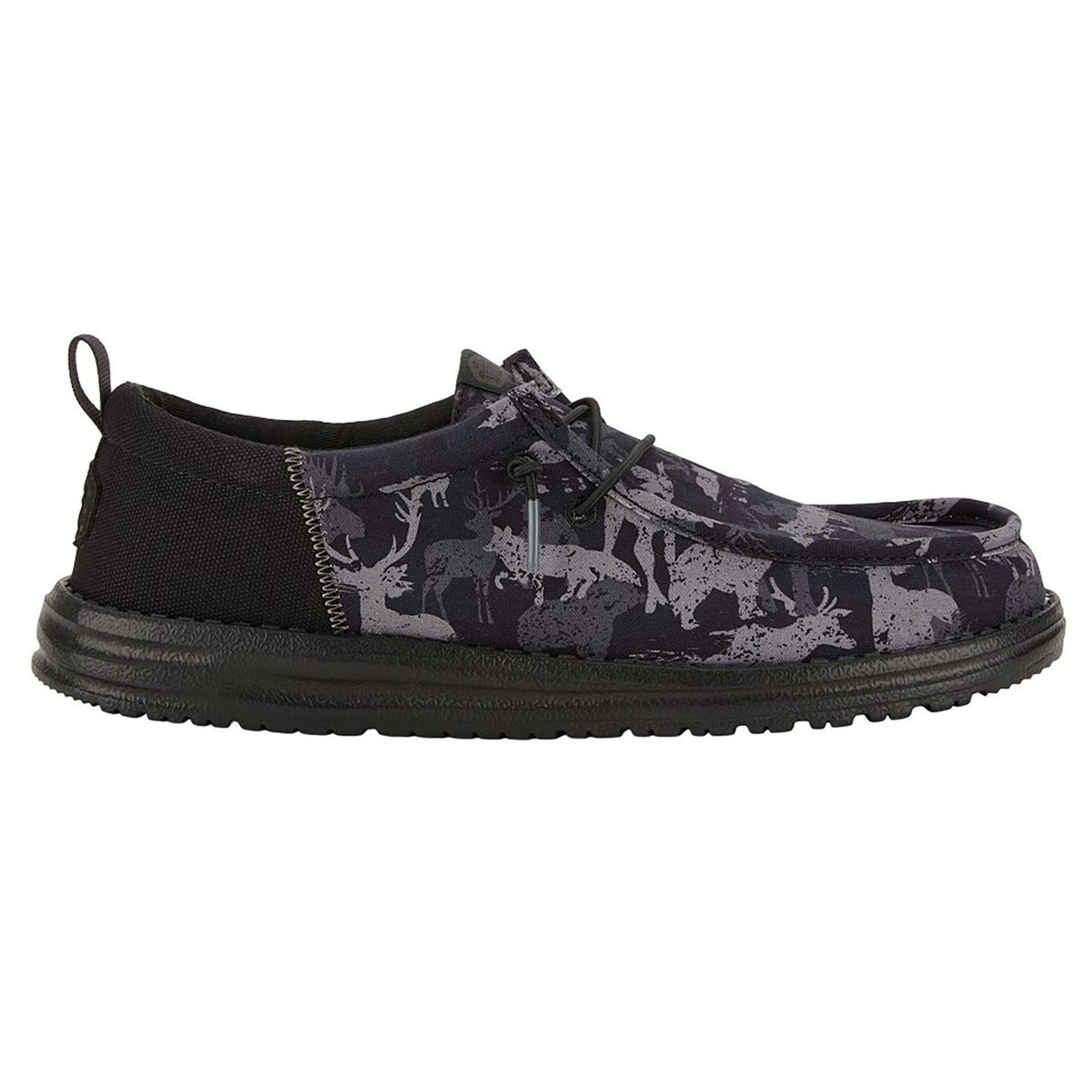 HEYDUDE Mens Wally Funk Hunt Camo Shoes Black