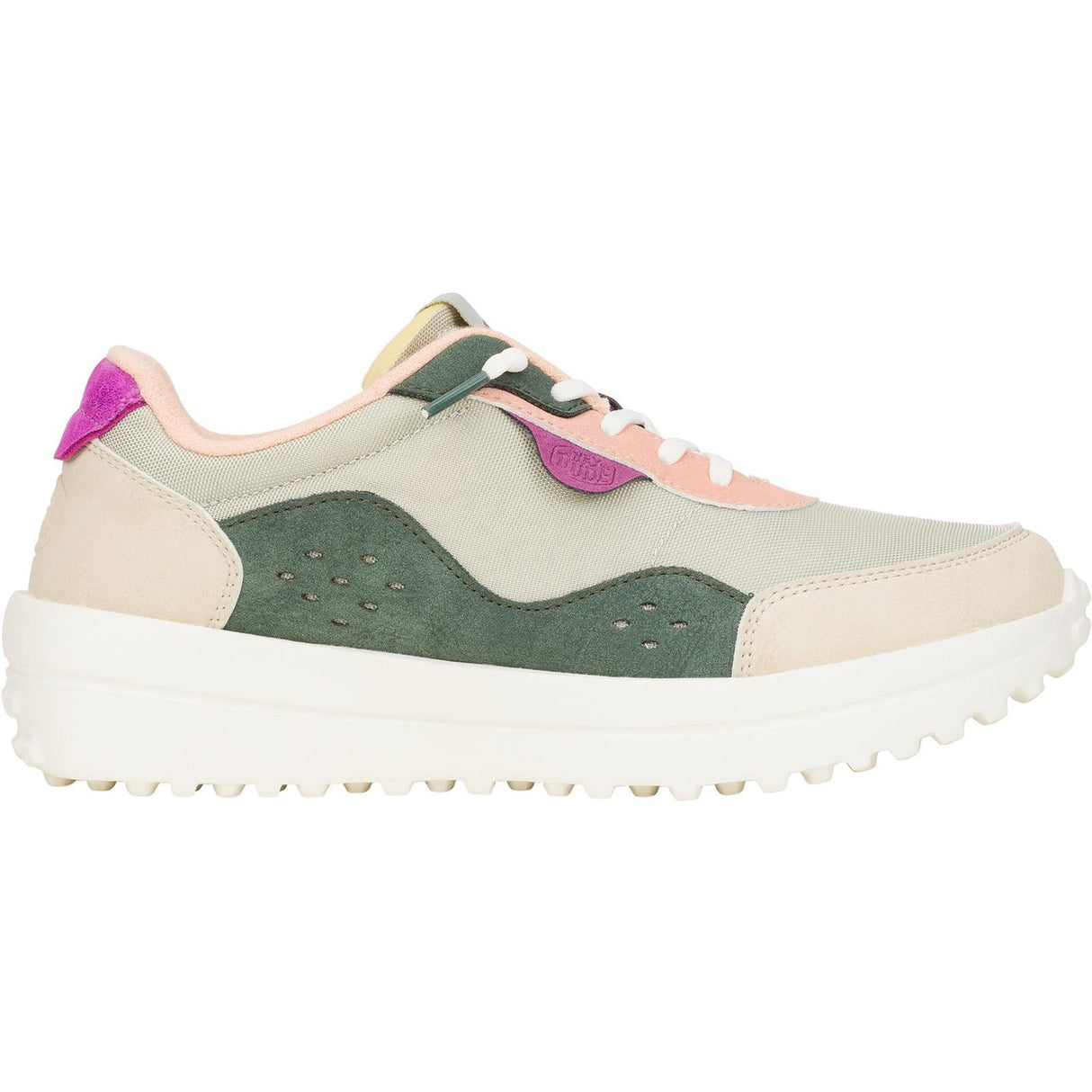 HEYDUDE Womens Hayden Colorblock Trainers Dusty Olive/Multi