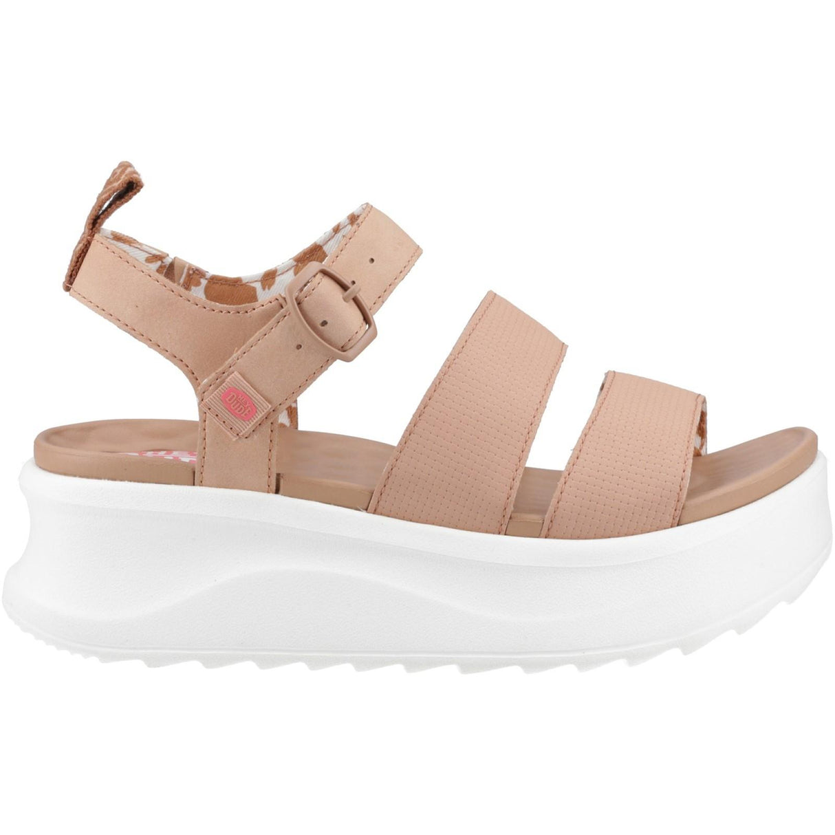 HEYDUDE Womens Delray Buckle Classic Sandal Tan