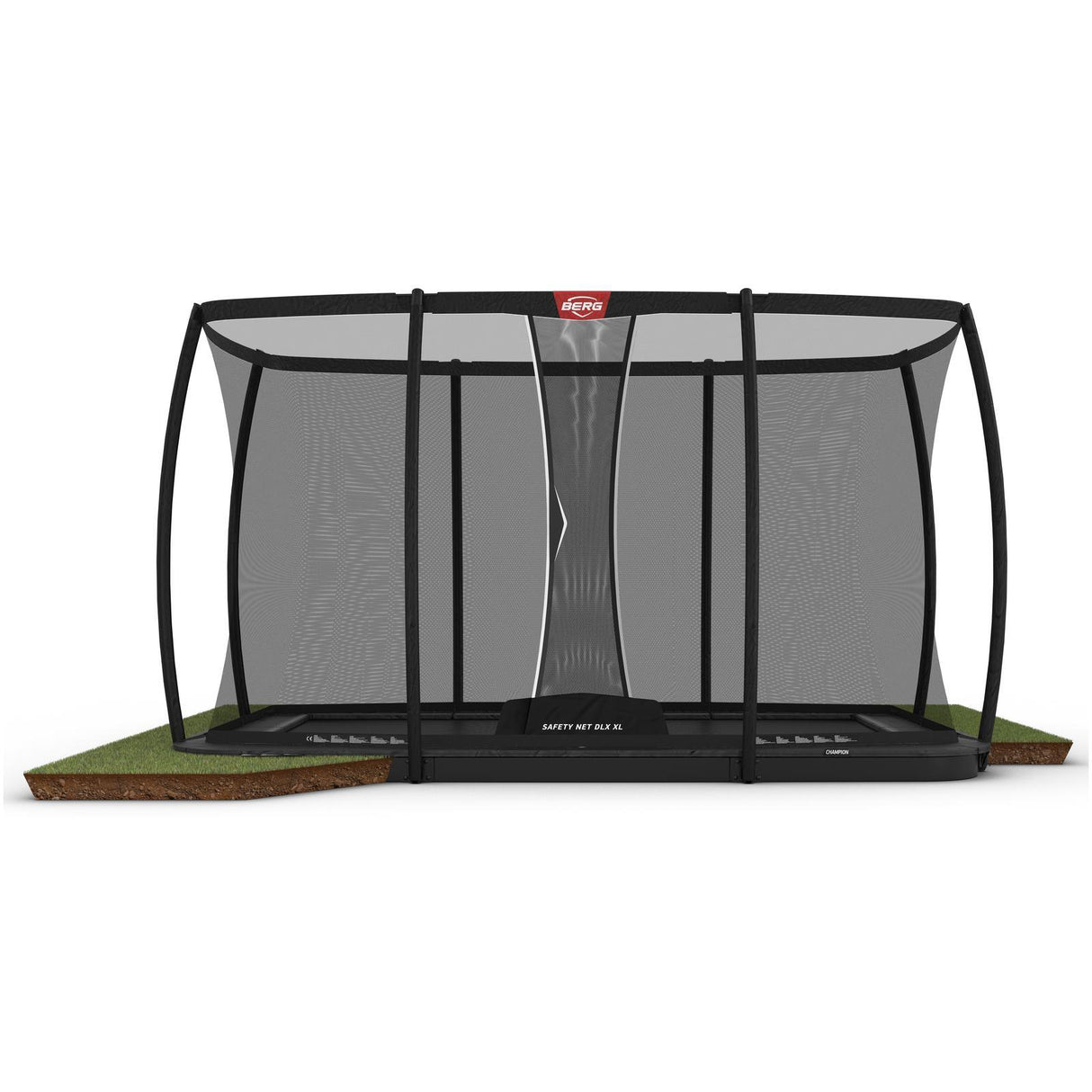 BERG Ultim Champion FlatGround 410 Trampoline Grey + Safety Net DLX XL