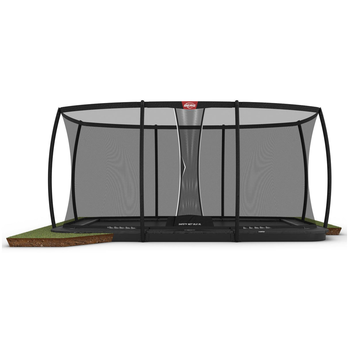 BERG Ultim Champion FlatGround 500 Trampoline Grey + Safety Net DLX XL
