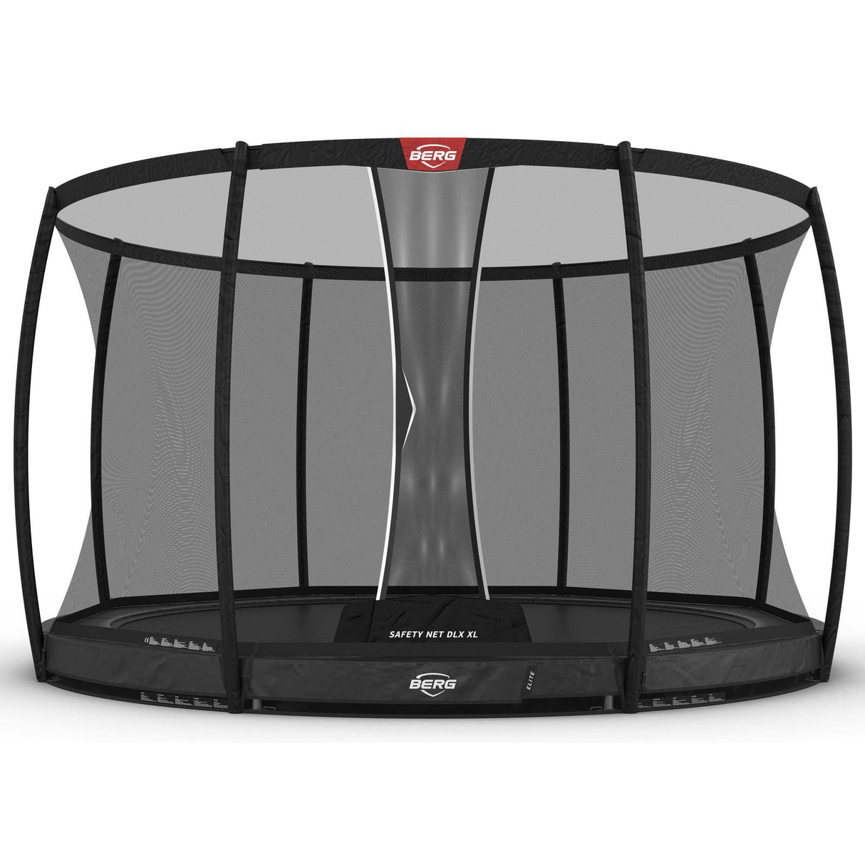 BERG Elite InGround 430 Trampoline Grey + Safety Net DLX XL