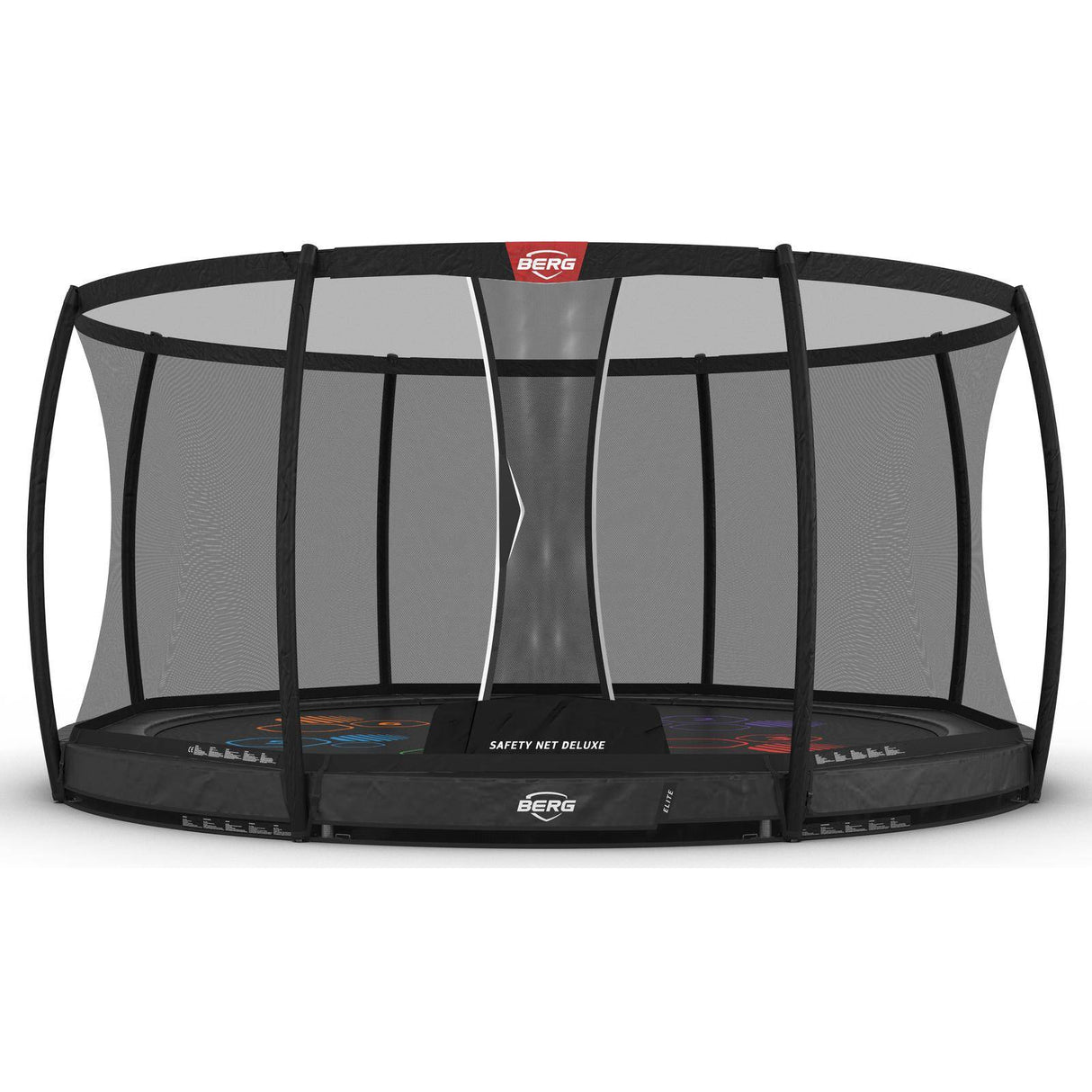 BERG Elite InGround 430 Trampoline Grey Levels + Safety Net Deluxe