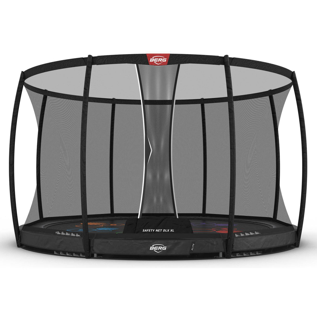 BERG Elite InGround 430 Trampoline Grey Levels + Safety Net DLX XL