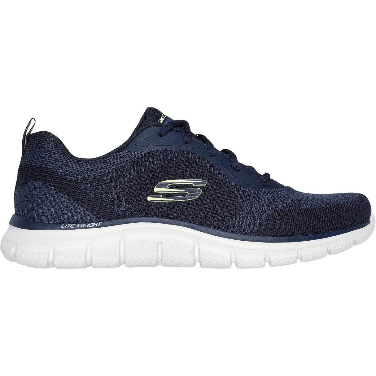 Skechers Mens Track Glendor Shoe Navy/Lime