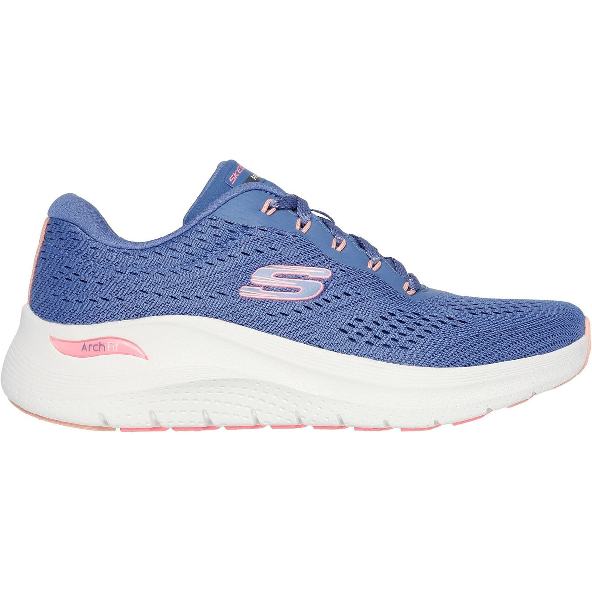 Skechers Womens Arch Fit 2.0 - Big League Trainers Blue/Pink