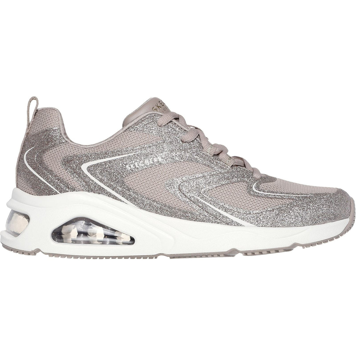 Skechers Womens Tres-Air Uno Glit-Airy Trainers Taupe