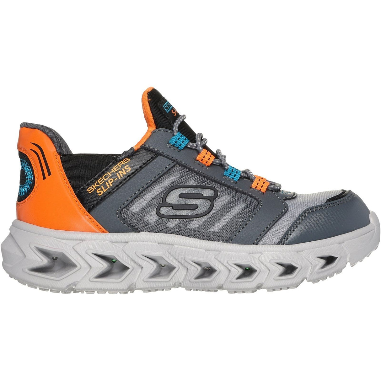 Skechers Junior Boys Hypno-Flash 2.0 Odelux Trainer Charcoal