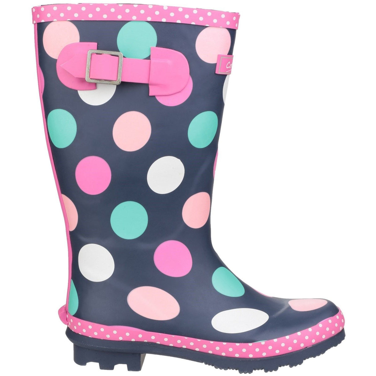 Cotswold Junior Kids Dotty Pull On Wellington Boot Multicoloured