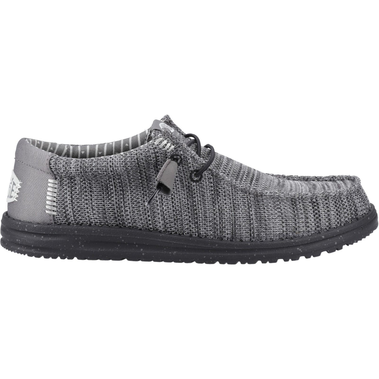 HEYDUDE Mens Wally Stretch Mesh Shoes Granite Grey/Black
