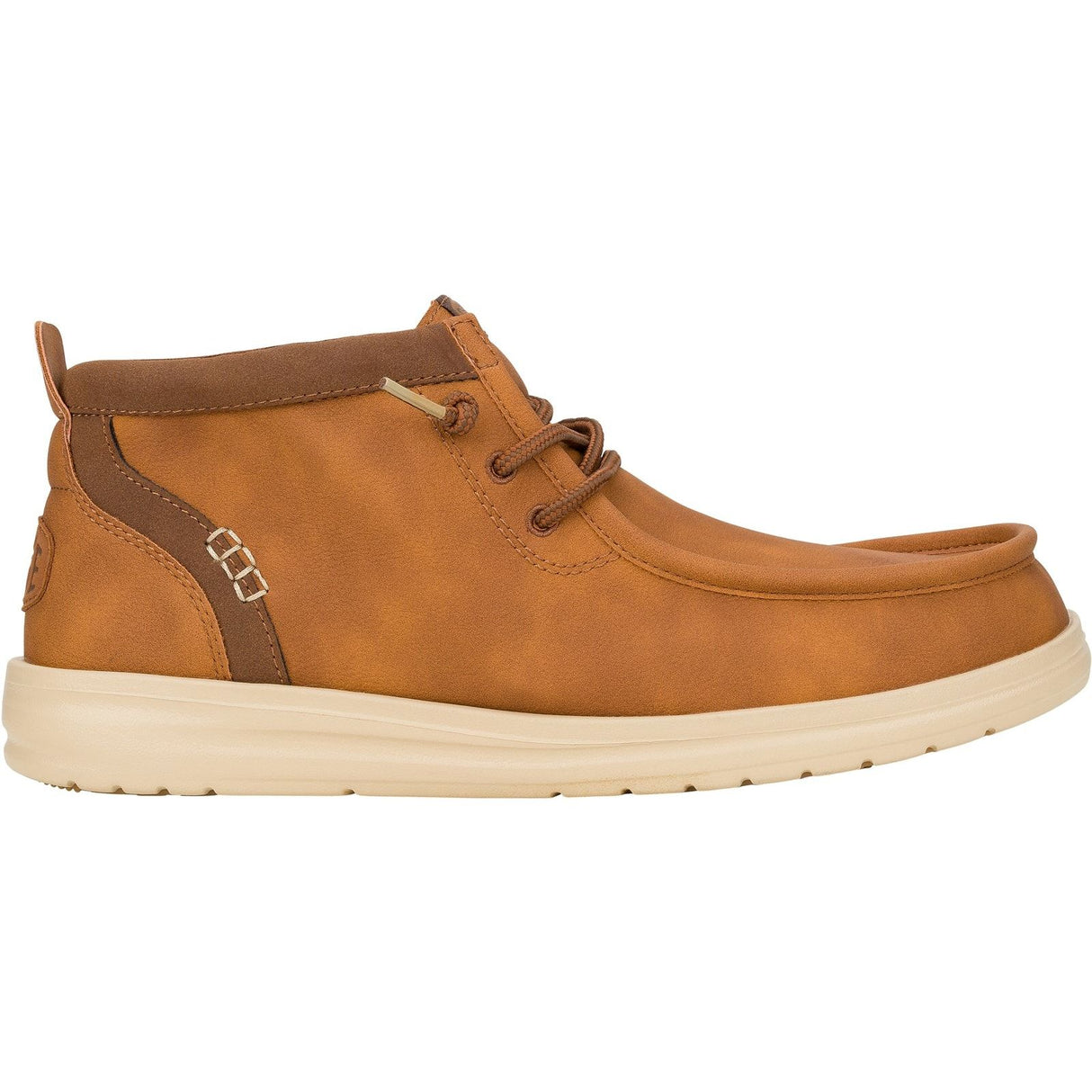 HEYDUDE Mens Wally Mid GripR Classic Boots Cognac/Tan