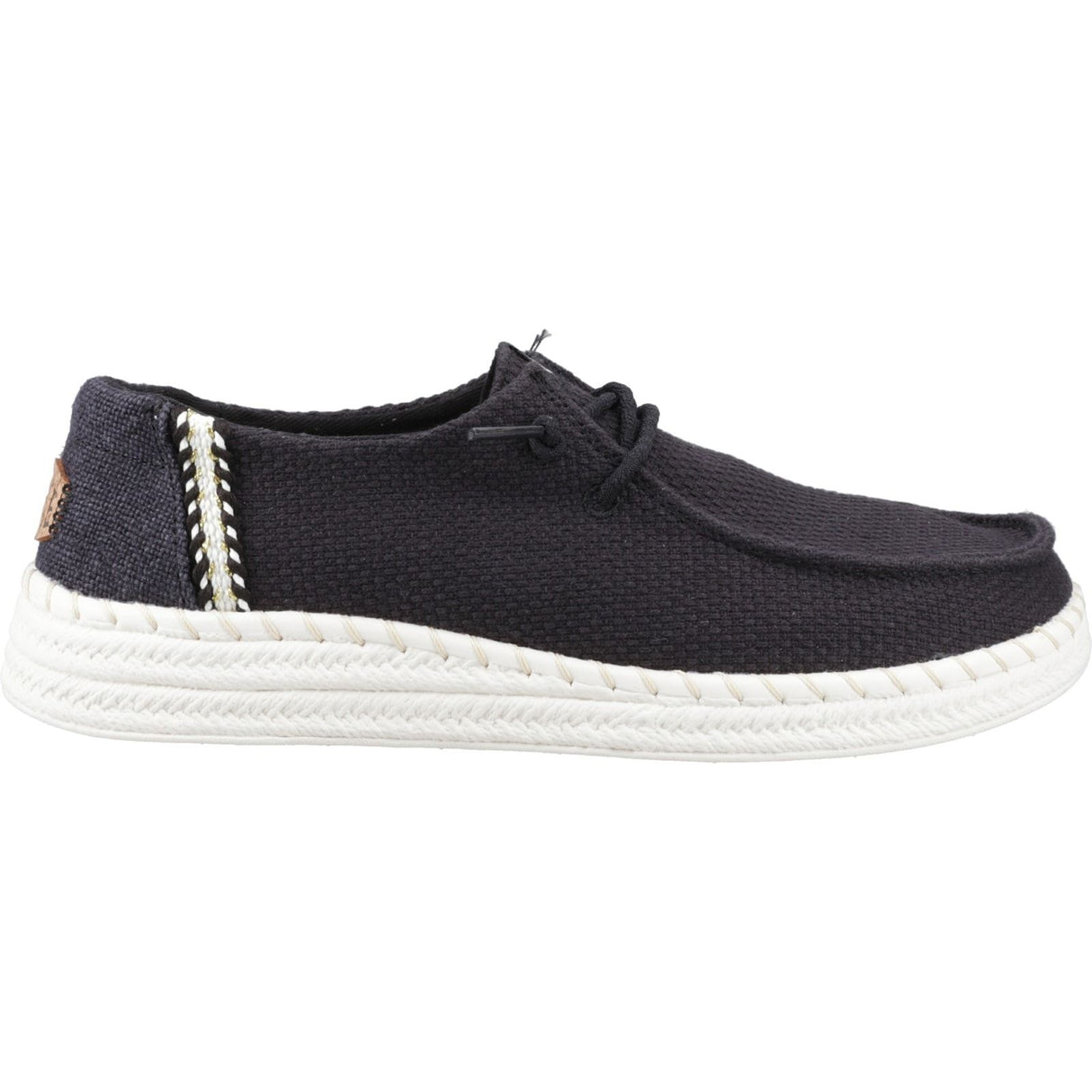 HEYDUDE Womens Wendy Espadrille Woven Shoes Black