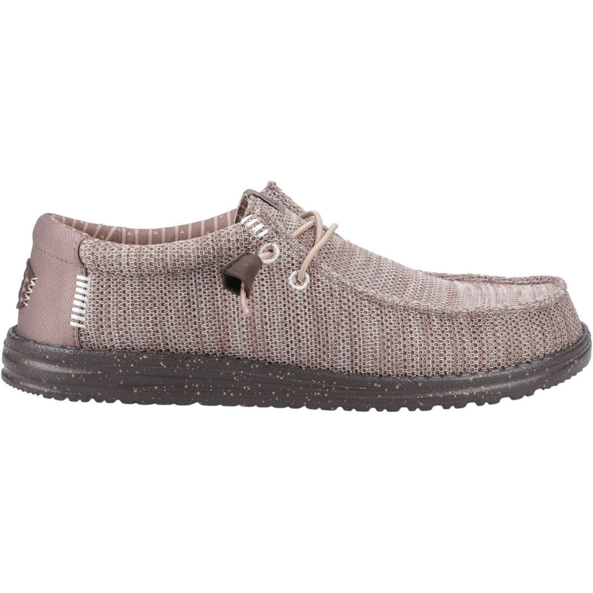 HEYDUDE Mens Wally Stretch Mesh Shoes Deep Taupe/Mole Brown