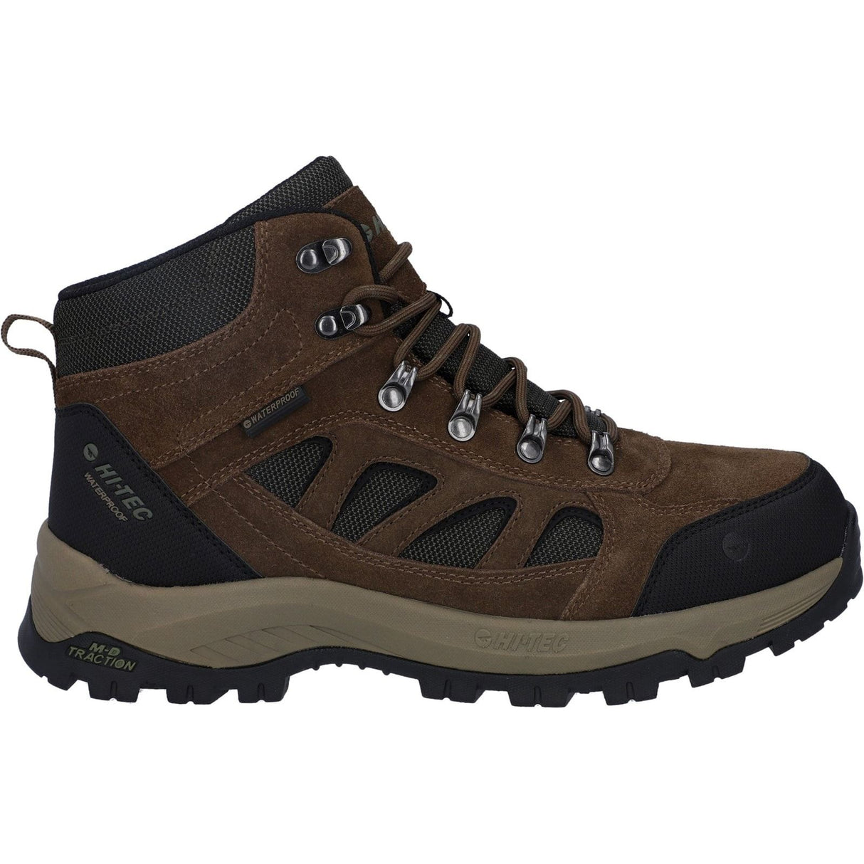 Hi-Tec Mens Bandera Expedition Mid Wide Boots Smokey Brown/Khaki