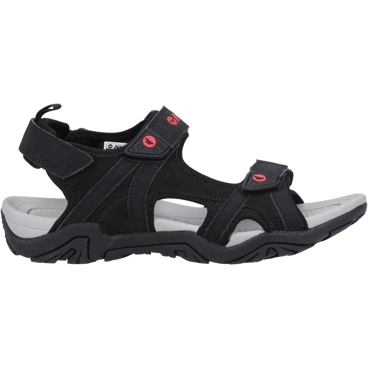 Hi-Tec Mens Crater Sandal Black/Grey/Red