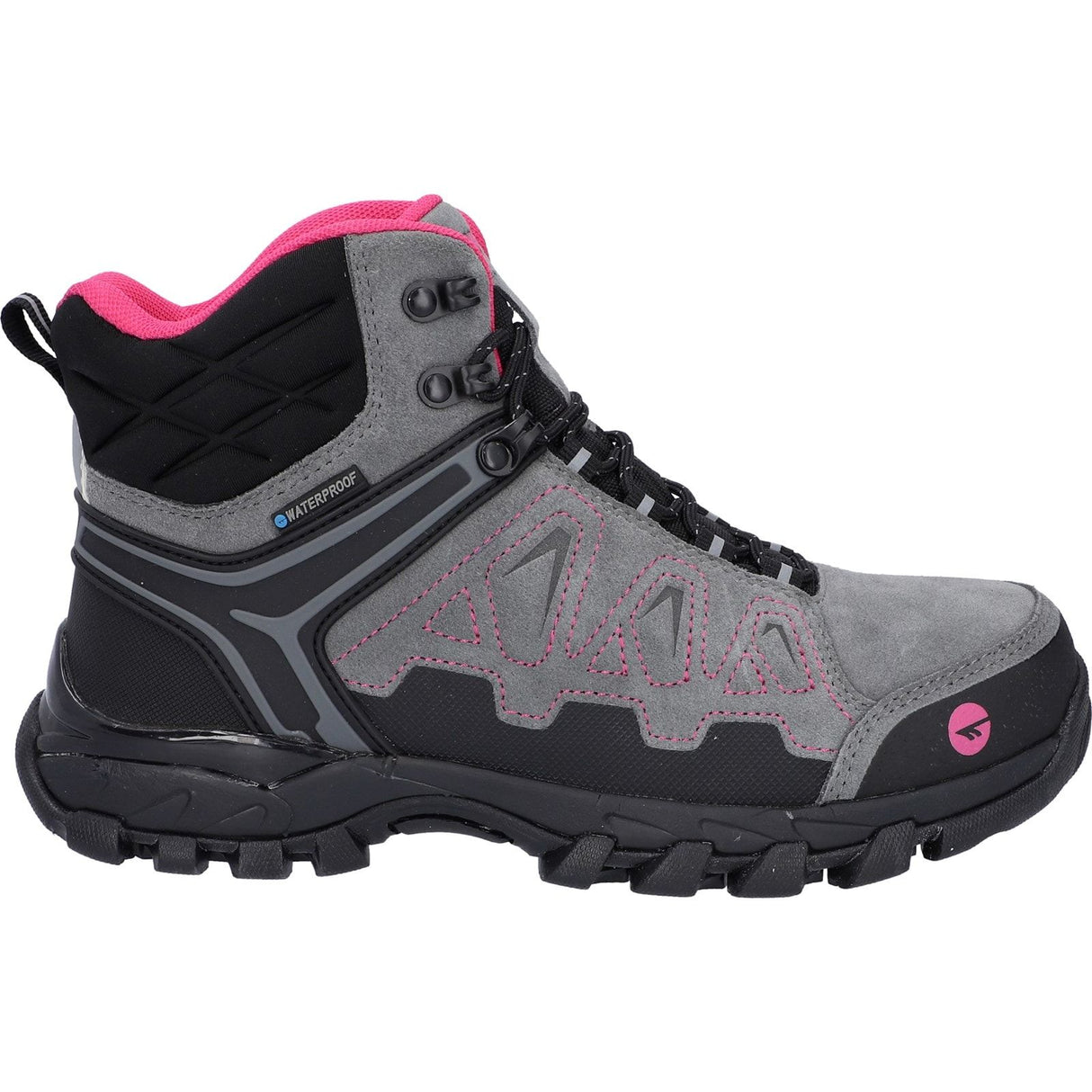 Hi-Tec Womens V-Lite Explorer WP Hiking Boots Grey/Fuchsia