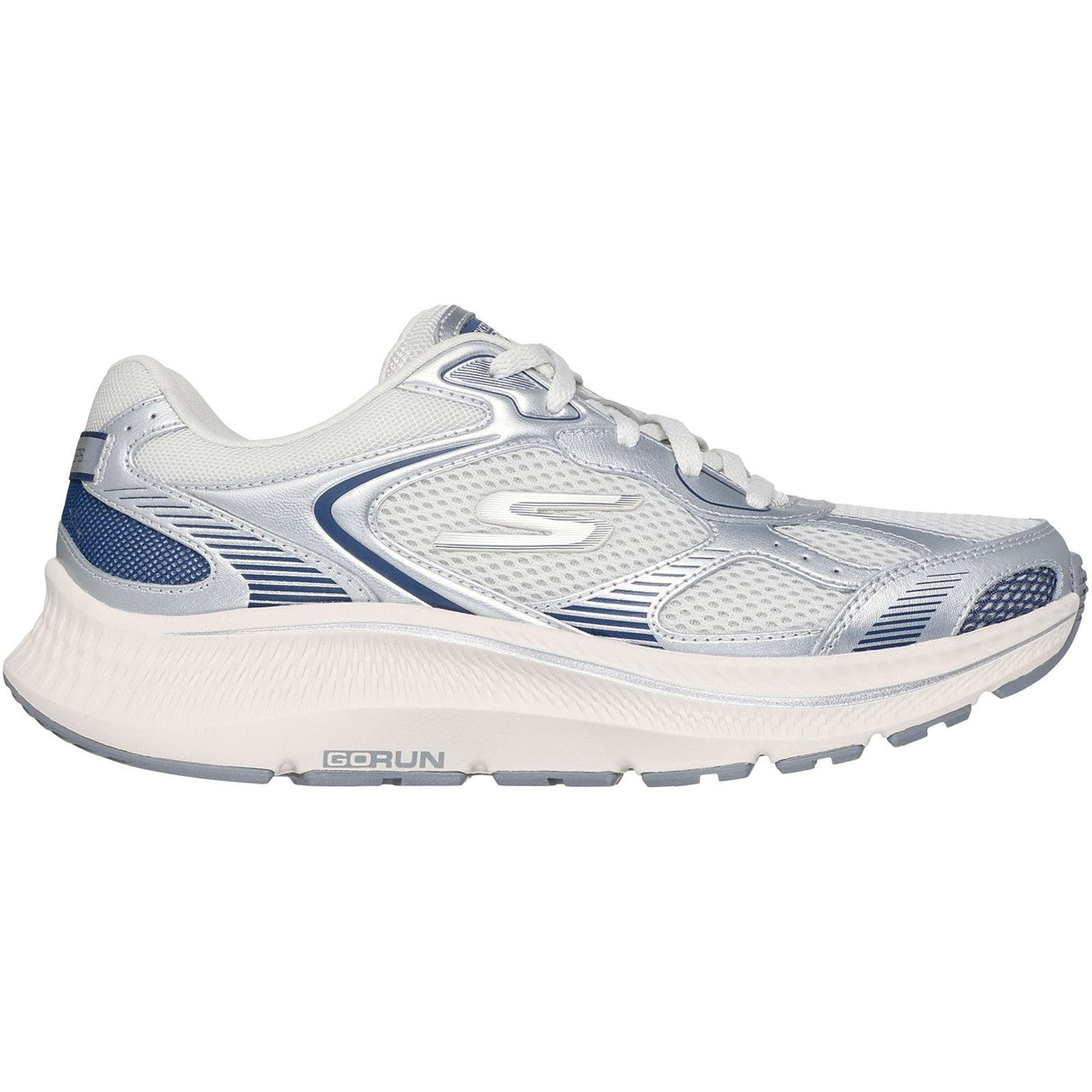 Skechers Womens GO RUN Consistent 2.0 Volt Trainer Silver/Navy