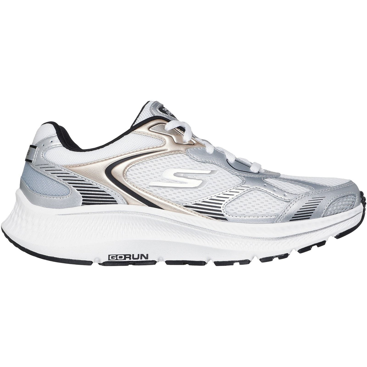 Skechers Womens GO RUN Consistent 2.0 Volt Trainer White/Silver/Black