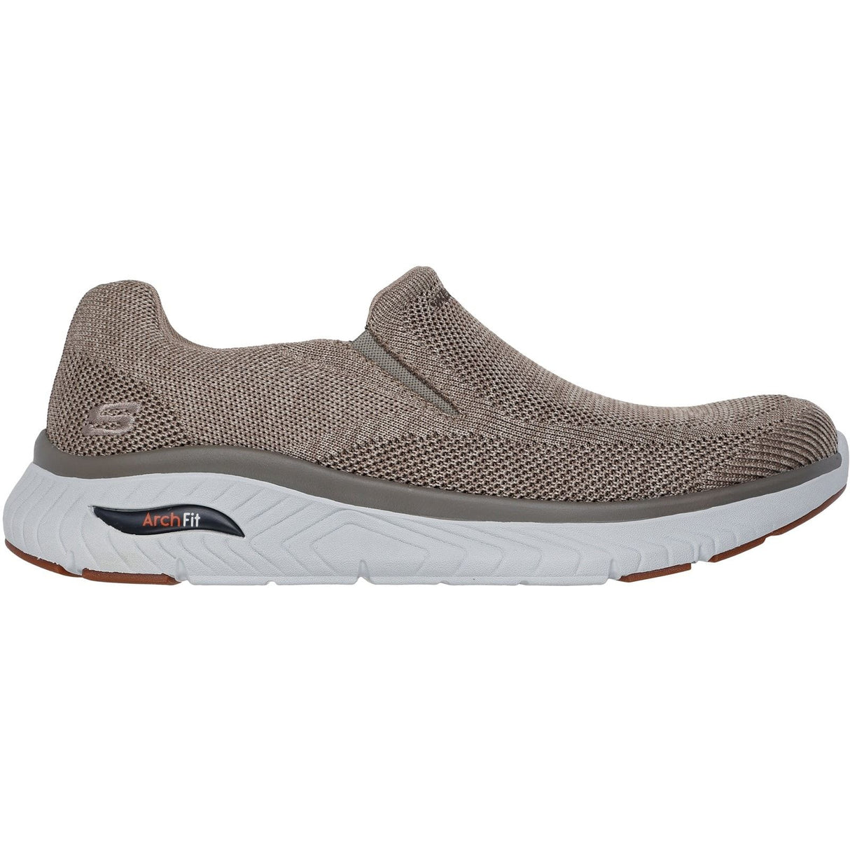 Skechers Mens Arch Fit Crosser Locke Trainer Taupe