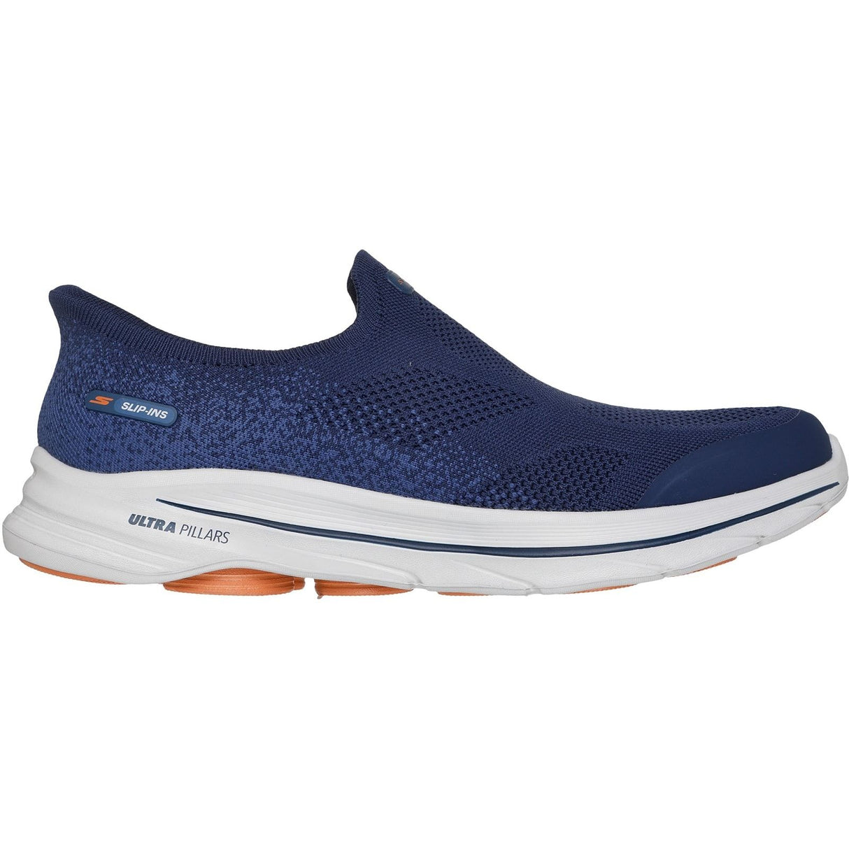 Skechers Mens Go Walk 8 Pelayo Trainers Navy/Orange