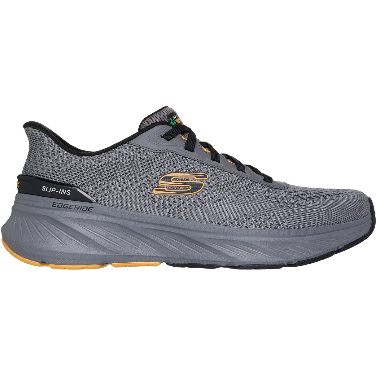 Skechers Mens Edgeride Trainer Charcoal/Yellow