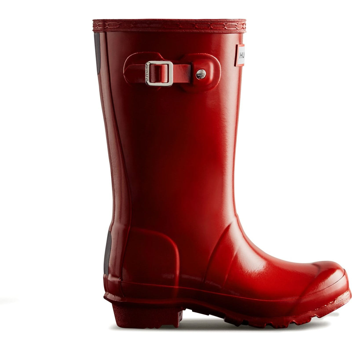 Hunter Junior Kids Junior Originals Gloss Boot Military Red