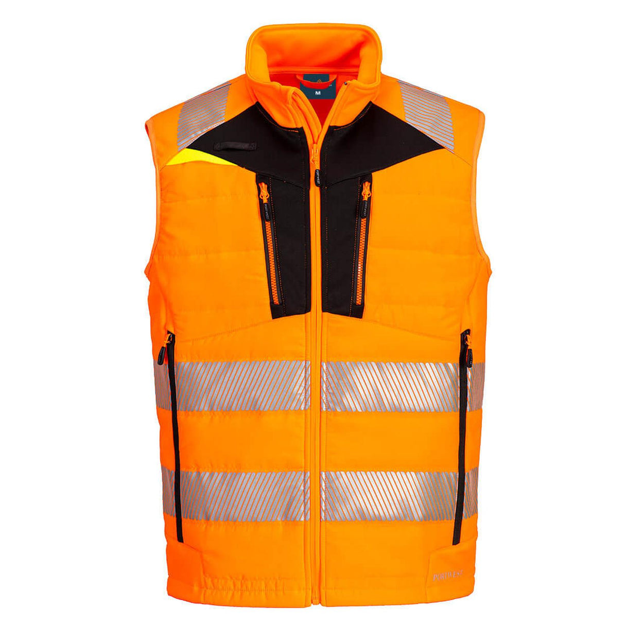 Portwest DX4 Hi-Vis Hybrid Baffle Bodywarmer Orange/Black