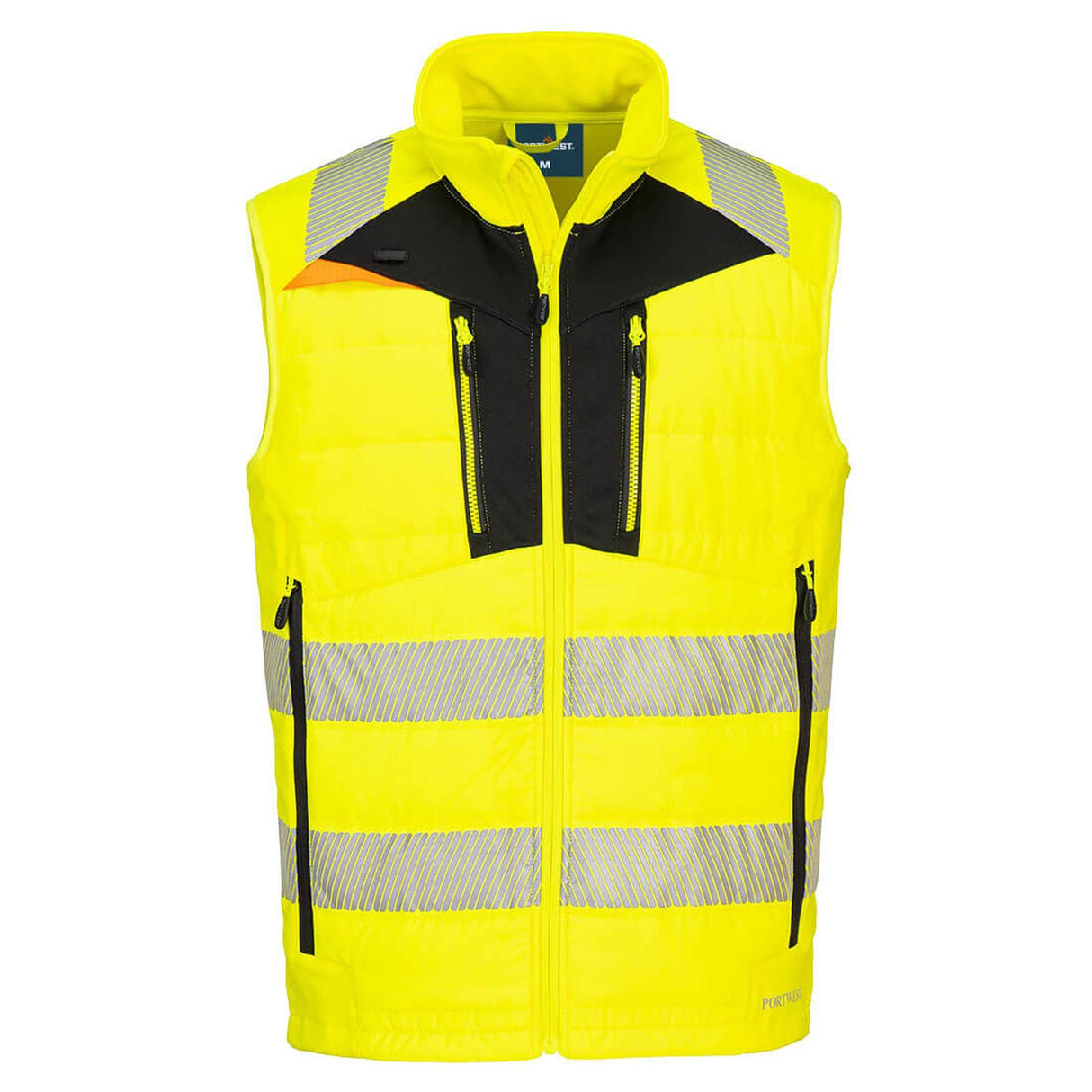 Portwest DX4 Hi-Vis Hybrid Baffle Bodywarmer Yellow/Black