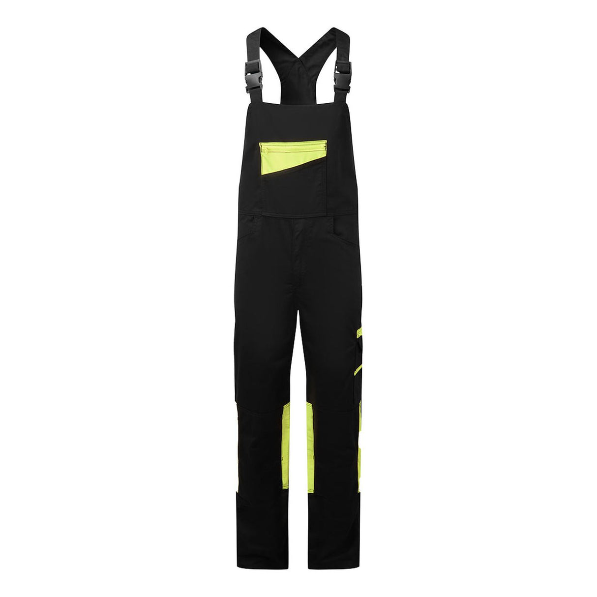 Portwest WX2 Eco Stretch Bib and Brace Black/Yellow