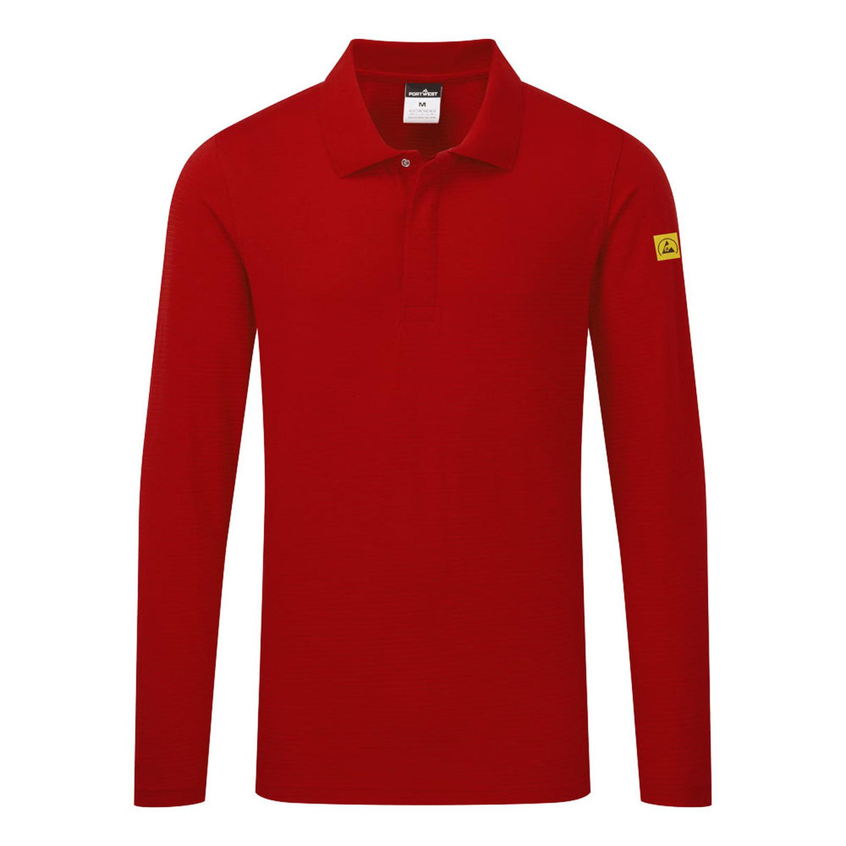 Portwest Anti-Static ESD Polo Shirt L/S Deep Red