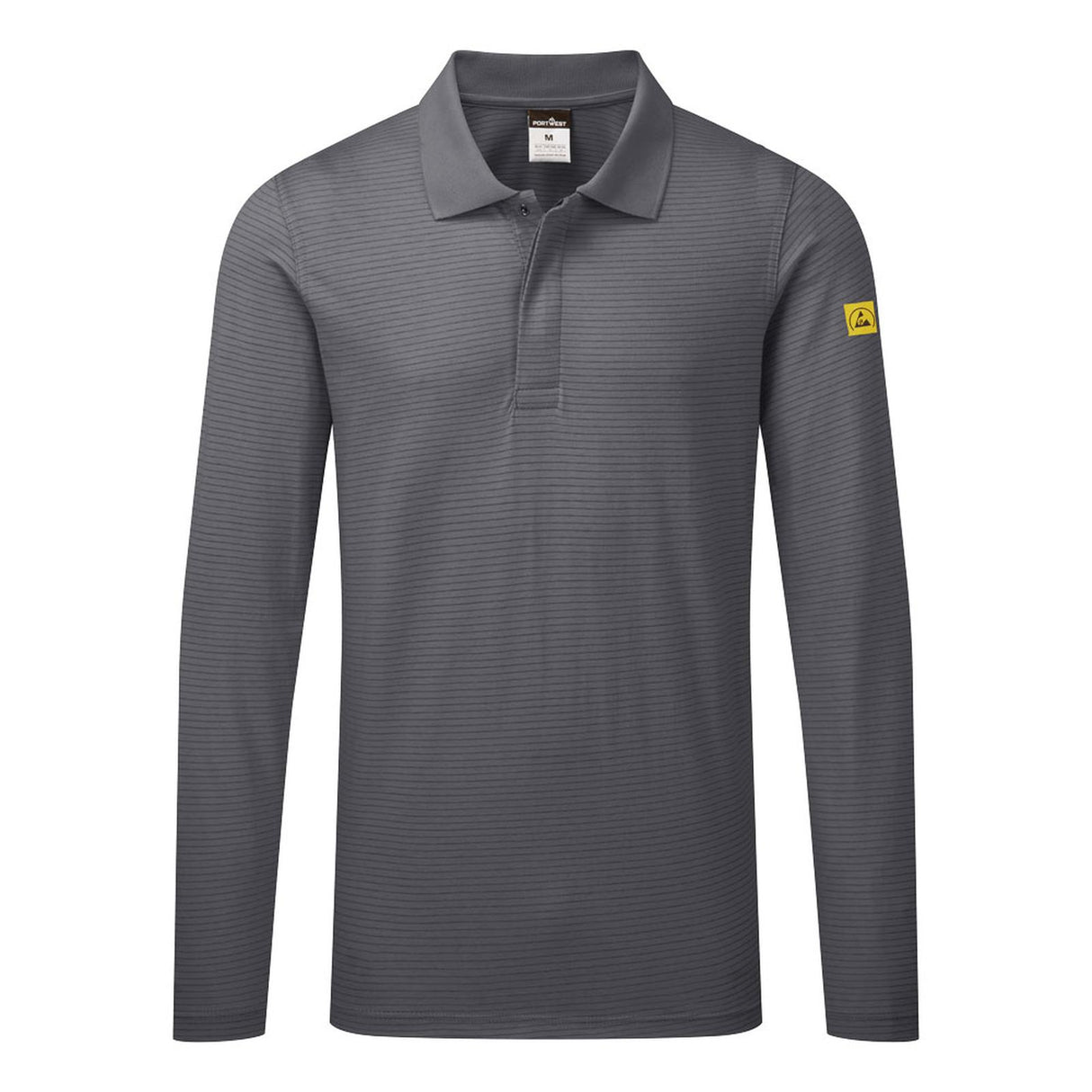 Portwest Anti-Static ESD Polo Shirt L/S Zoom Grey
