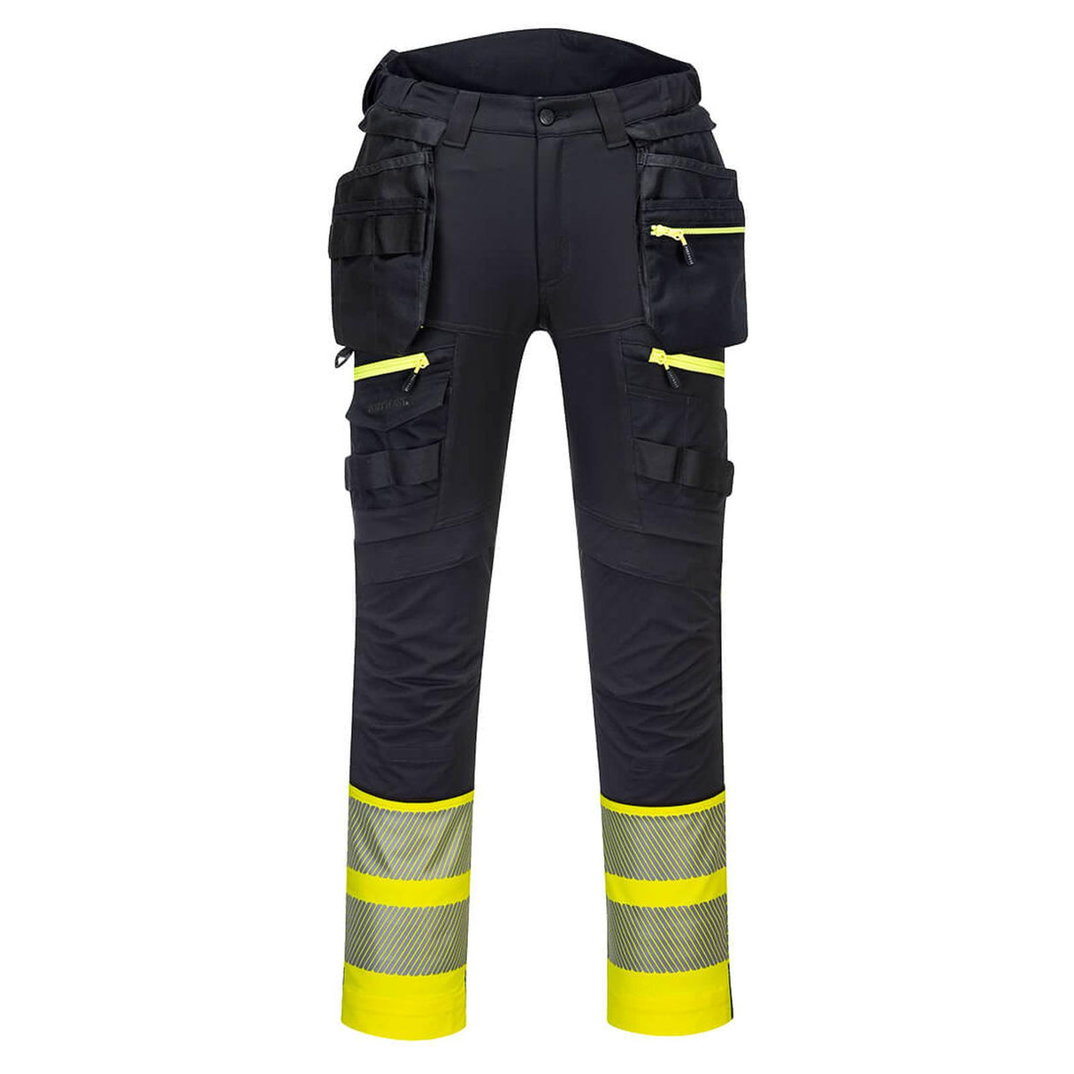 Portwest DX4 Hi-Vis Detachable Holster Pocket Class 1 Trousers Yellow/Black