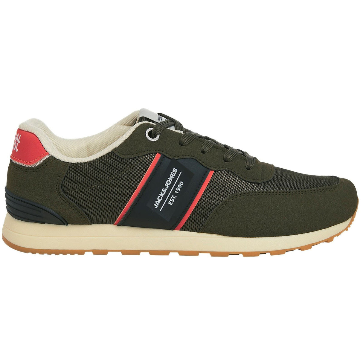 Jack & Jones Mens Spirit Runner Trainer Olive Night