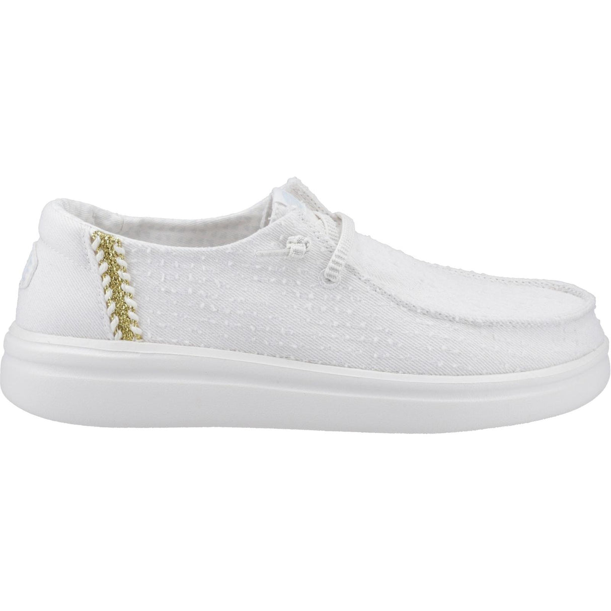 HEYDUDE Womens Wendy Rise Perf Canvas Shoes White