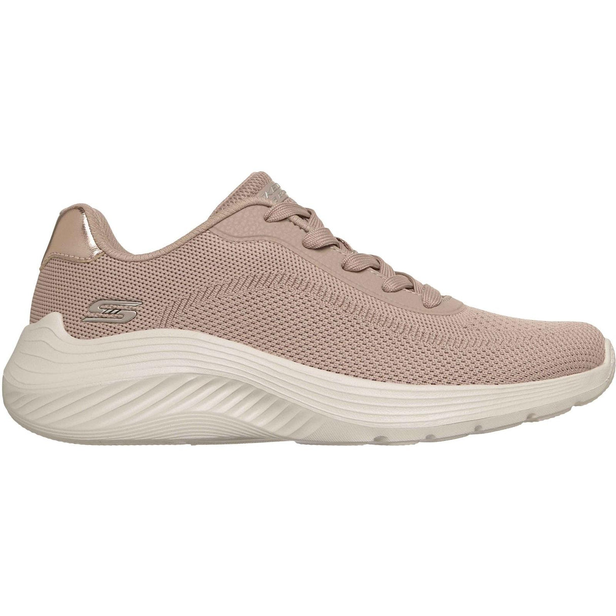 Skechers Womens Bobs Squad Waves Current Look Trainers Taupe