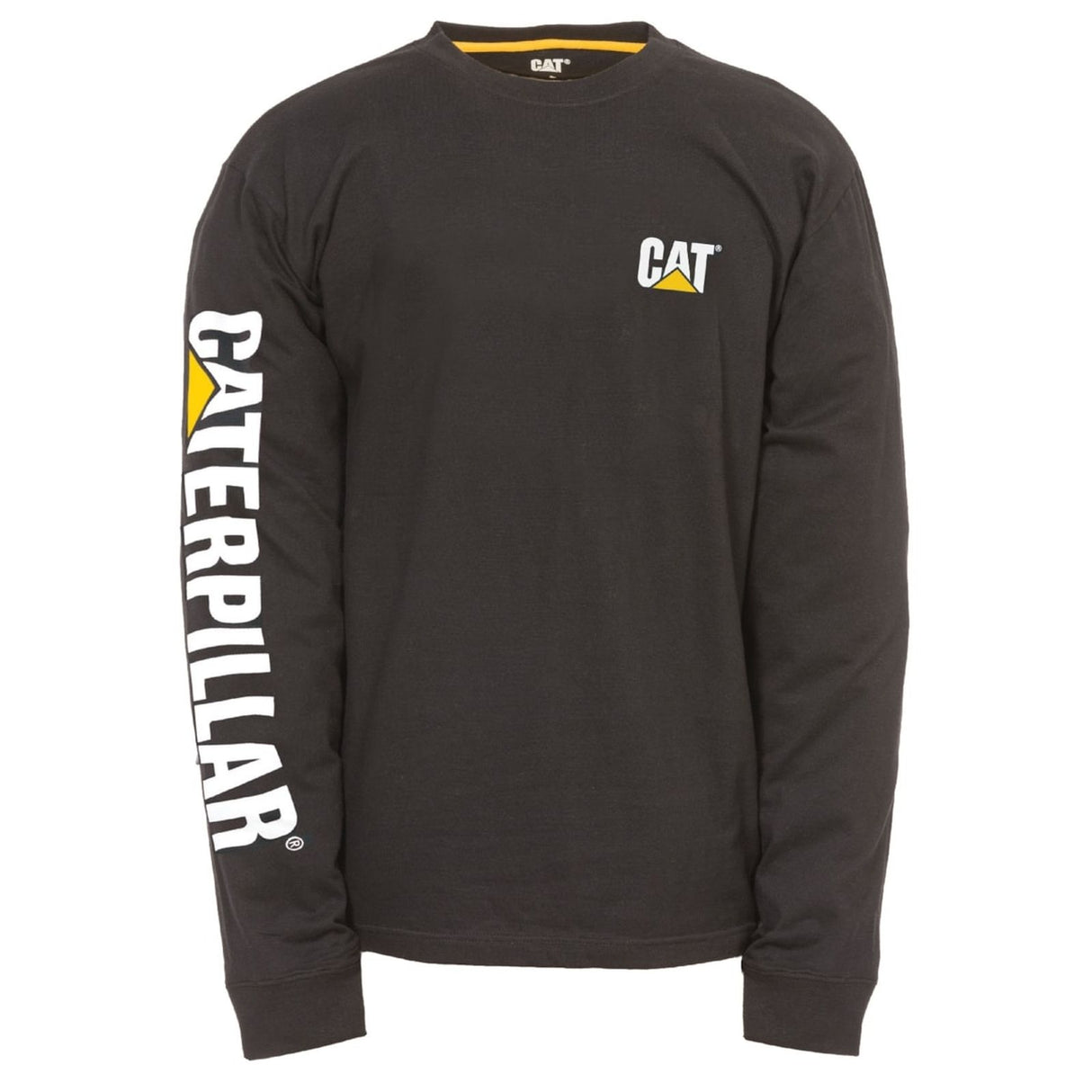 Caterpillar Mens Trademark Banner Long Sleeve T-Shirt Black