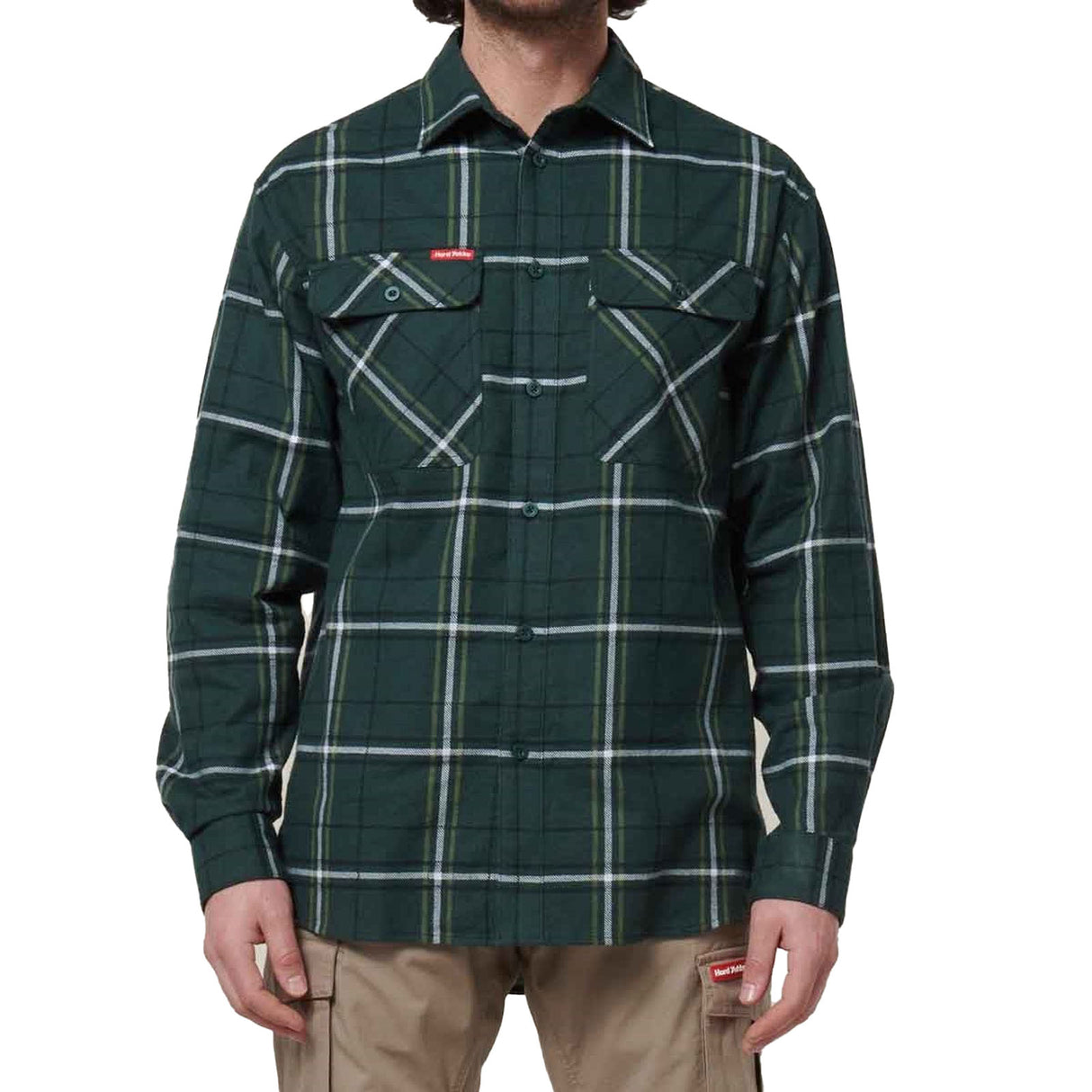 Hard Yakka Mens Core Flannel Shirt Green