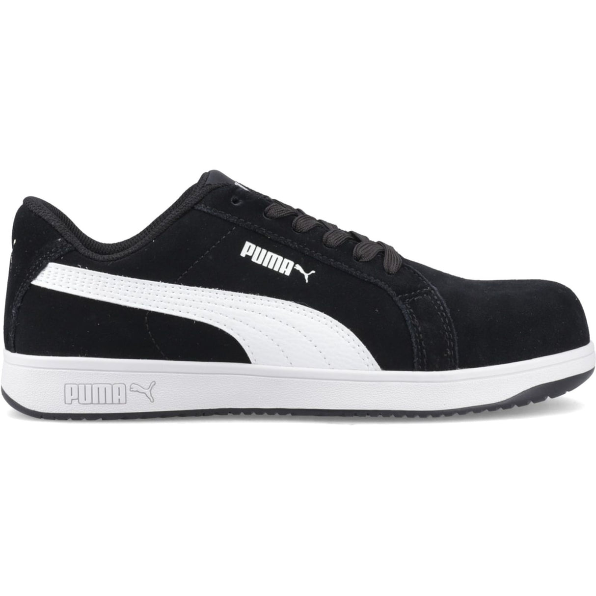 Puma Safety Mens Iconic Low Suede Safety Shoe Black/White